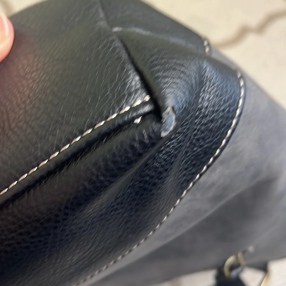 BOC vegan leather multiple pockets Black Gray shoulder tote Bag - Picture 13 of 17